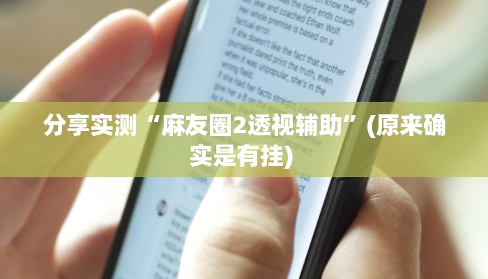 分享实测“麻友圈2透视辅助”(原来确实是有挂) 