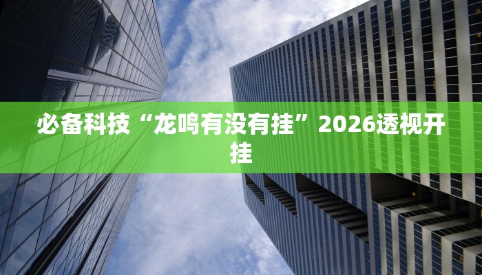 必备科技“龙鸣有没有挂”2026透视开挂