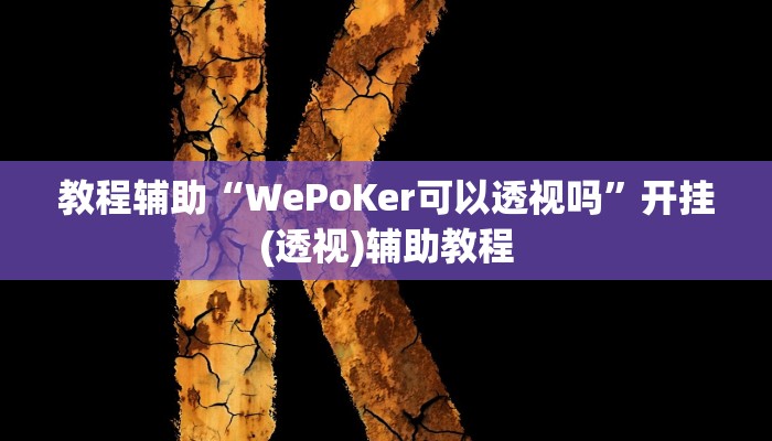 教程辅助“WePoKer可以透视吗”开挂(透视)辅助教程 教程辅助“WePoKer可以透视吗”开挂(透视)辅助教程