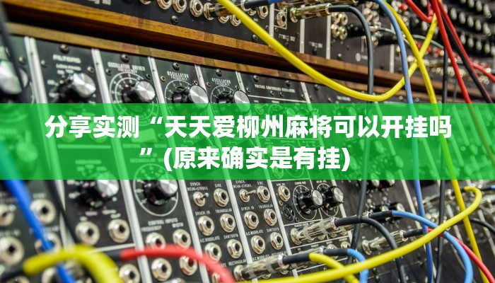 分享实测“天天爱柳州麻将可以开挂吗”(原来确实是有挂) 分享实测“天天爱柳州麻将可以开挂吗”(原来确实是有挂)