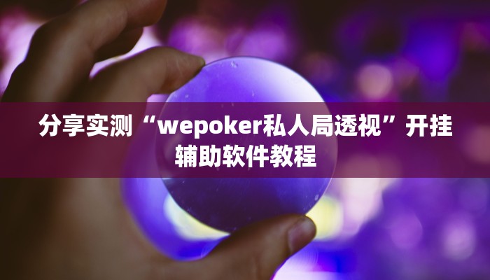 分享实测“wepoker私人局透视”开挂辅助软件教程