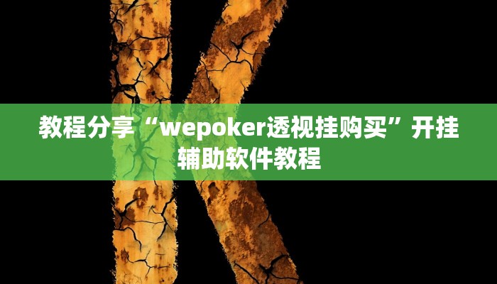 教程分享“wepoker透视挂购买”开挂辅助软件教程