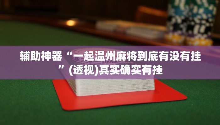 教程辅助“打两圈兴化麻将确实真的有挂”开挂(透视)辅助教程