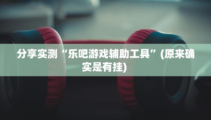 分享实测“乐吧游戏辅助工具”(原来确实是有挂) 分享实测“乐吧游戏辅助工具”(原来确实是有挂)