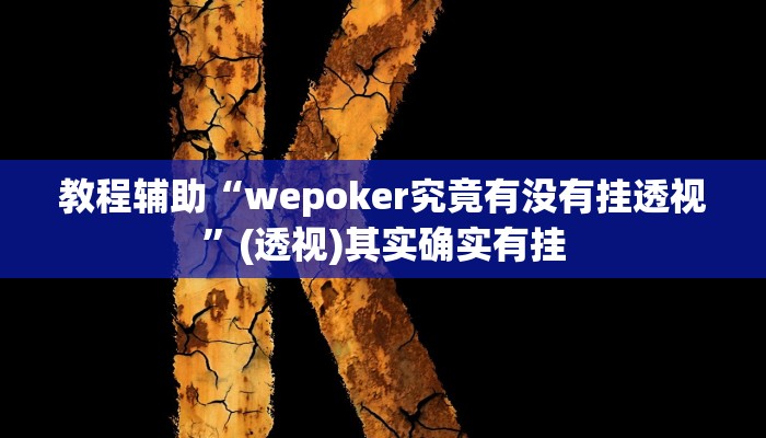 教程辅助“wepoker究竟有没有挂透视”(透视)其实确实有挂