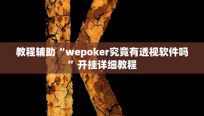 教程辅助“wepoker究竟有透视软件吗”开挂详细教程