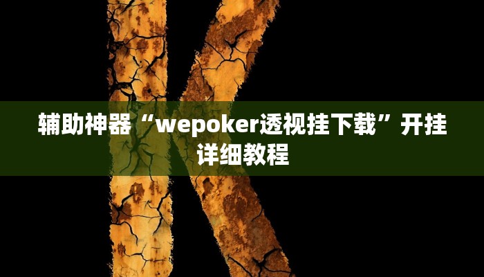 辅助神器“wepoker透视挂下载”开挂详细教程