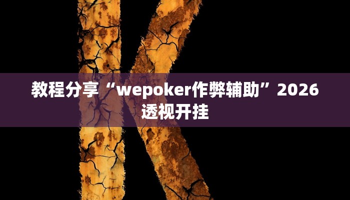 教程分享“wepoker作弊辅助”2026透视开挂