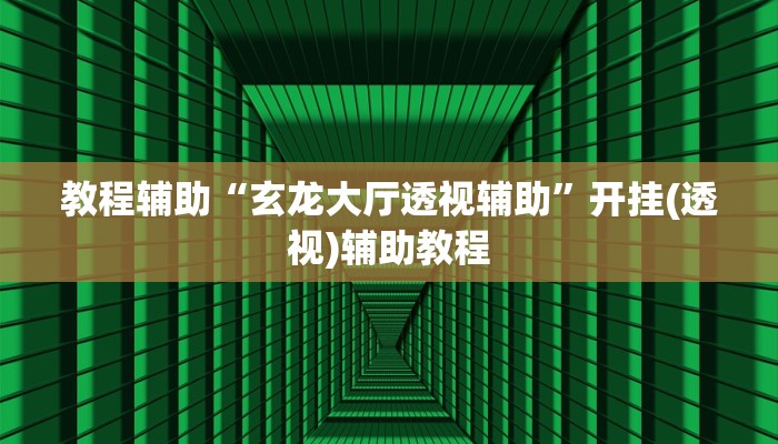 教程辅助“玄龙大厅透视辅助”开挂(透视)辅助教程