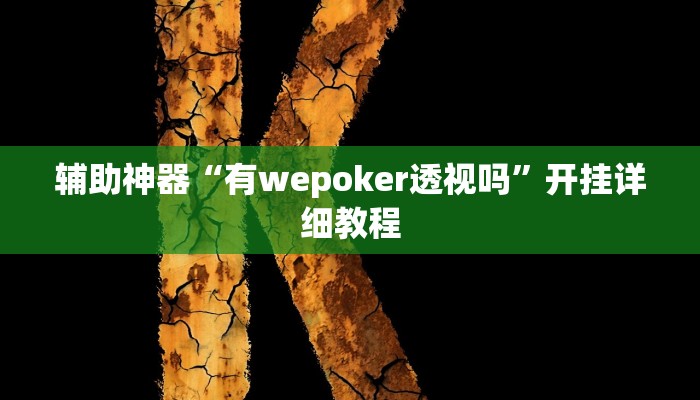 辅助神器“有wepoker透视吗”开挂详细教程 辅助神器“有wepoker透视吗”开挂详细教程