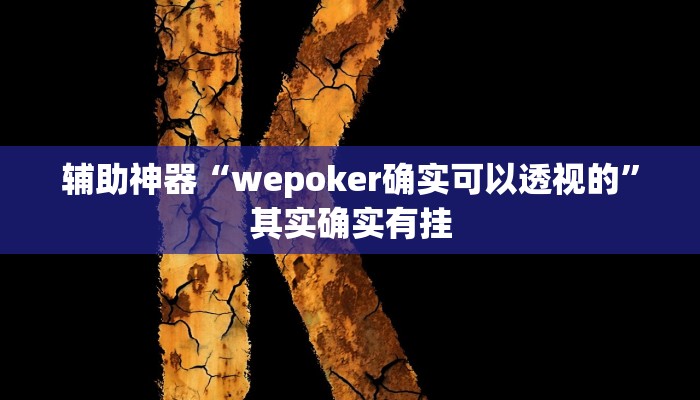 辅助神器“wepoker确实可以透视的”其实确实有挂 辅助神器“wepoker确实可以透视的”其实确实有挂