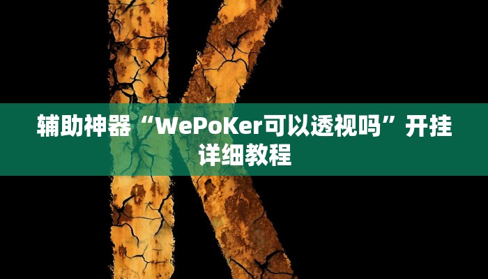 辅助神器“WePoKer可以透视吗”开挂详细教程 辅助神器“WePoKer可以透视吗”开挂详细教程