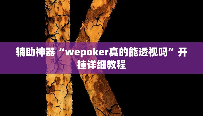 辅助神器“wepoker真的能透视吗”开挂详细教程
