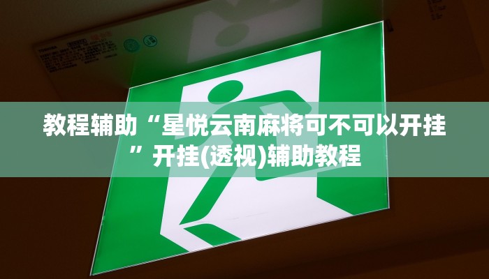 教程辅助“星悦云南麻将可不可以开挂”开挂(透视)辅助教程